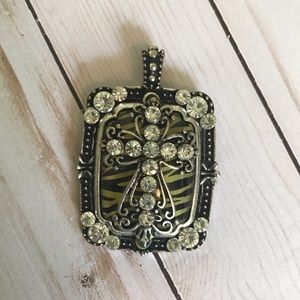 Cross and Rhinestone Pendant